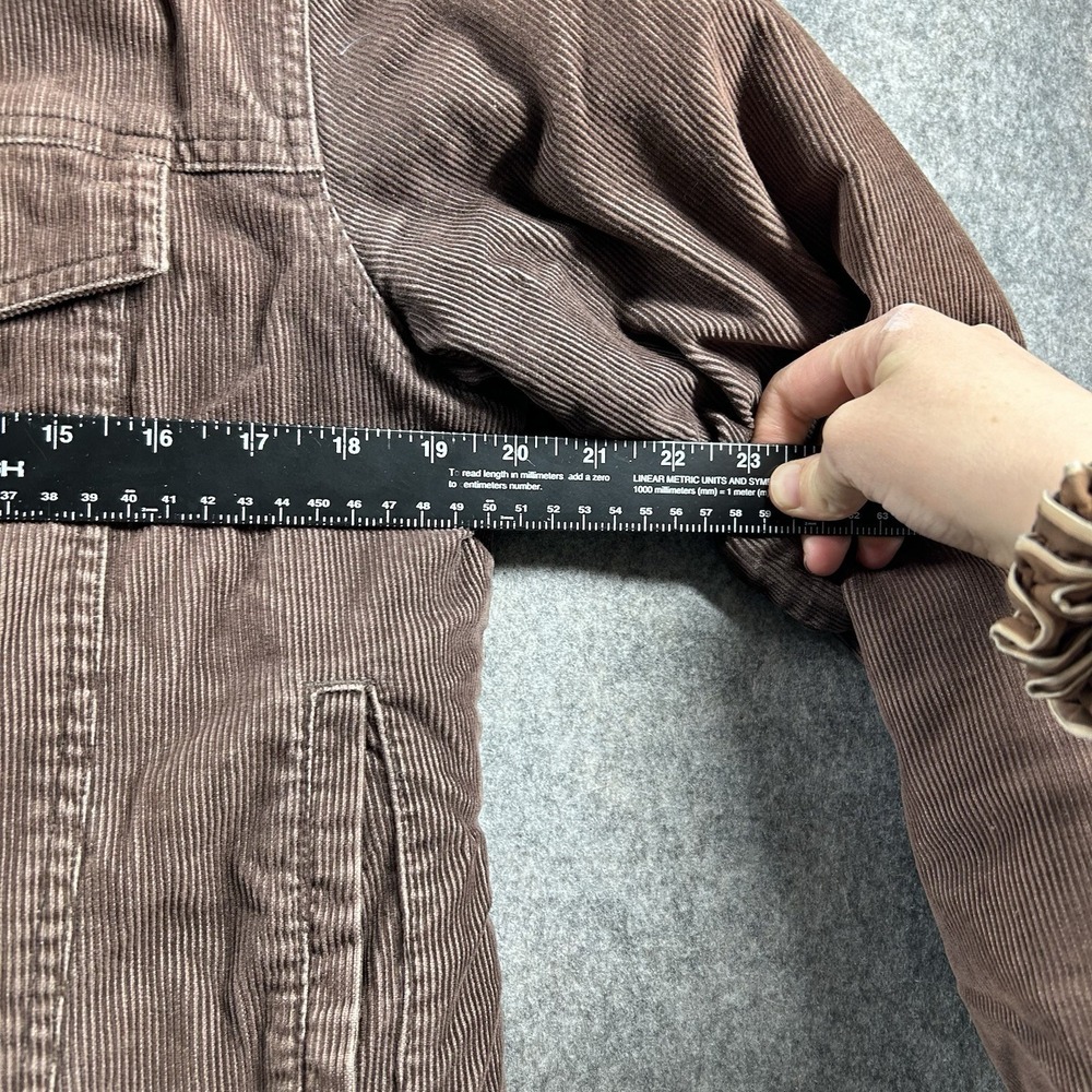 Vintage LL Bean Jacket Womens Medium Brown Corduroy Sherpa Lined Trucker - Picture 5 of 8
